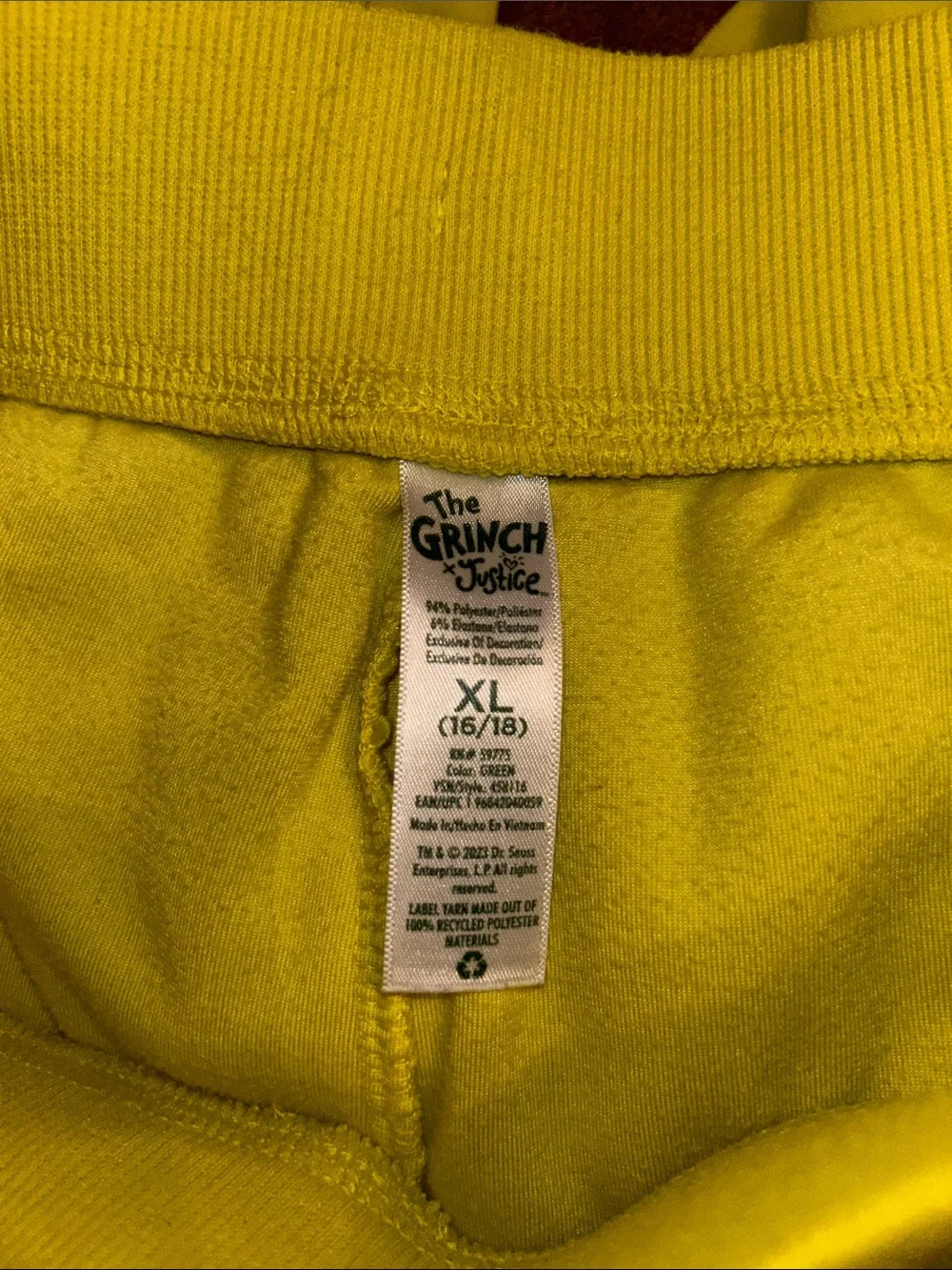 Light Green Velvet Jogger Bottoms - 'You're As Cuddly As A Cactus' by The Grinch